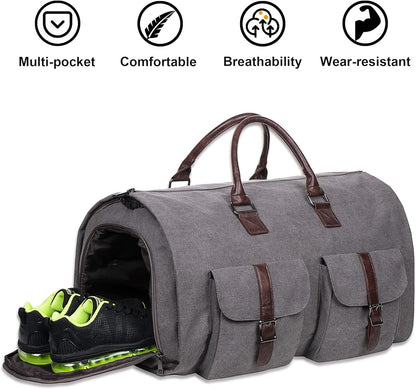 Convertible Travel Garment Bag,Carry on Garment Duffel Bag for Men Women - 2 in 1 Hanging Suitcase Suit Business Travel Bag