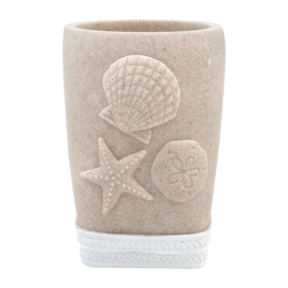 Coastal Shell Bath Accessory Collection 4 Piece Bathroom Set