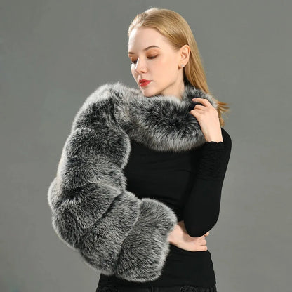 High Quality Short Faux Fox Fur Coat