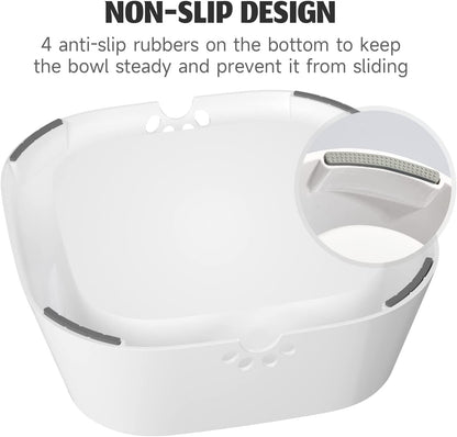 Dog Water Bowl, No Spill Dog Water Bowl 35Oz/1L, Non-Slip Slow Feeder Dog Water Bowl with Floating Disk, Vehicle Carried Zero Splash Dog Water Bowl for Dogs, Cats