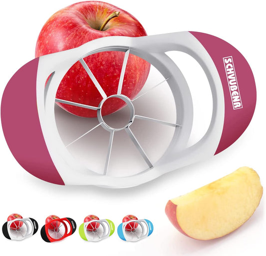 3.5 Inch Apple Slicer - Professional Apple Cutter - Stainless Steel Apple Corer - Super Sharp Apple Slicer and Corer - Apple Corer Tool with 8 Sharp Blades(Pink)