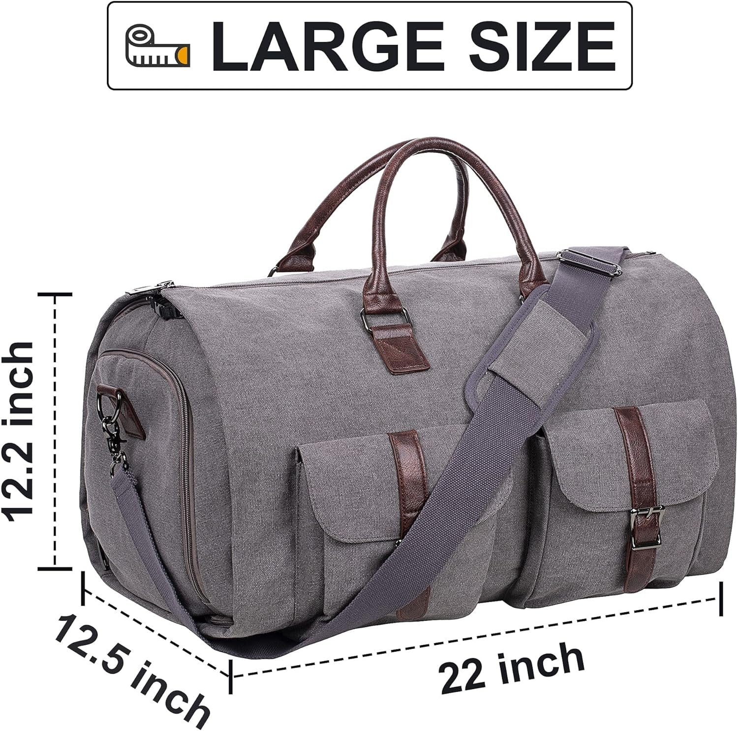 Convertible Travel Garment Bag,Carry on Garment Duffel Bag for Men Women - 2 in 1 Hanging Suitcase Suit Business Travel Bag