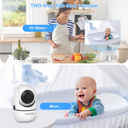 Baby Monitor with Remote Pan-Tilt-Zoom Camera, 3.2 Inch Video Baby Monitor HB65 with Camera and Audio, Night Vision, 2-Way Talk,Temperature Sensor, 960Ft Range